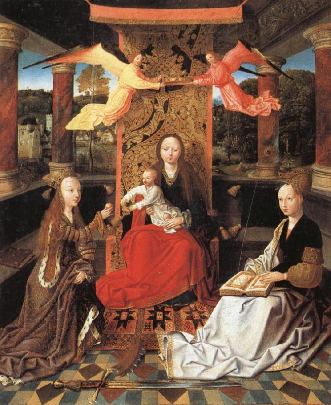 unknow artist Madonna and Child  Enthroned with SS.Catherine and Barbara Sweden oil painting art